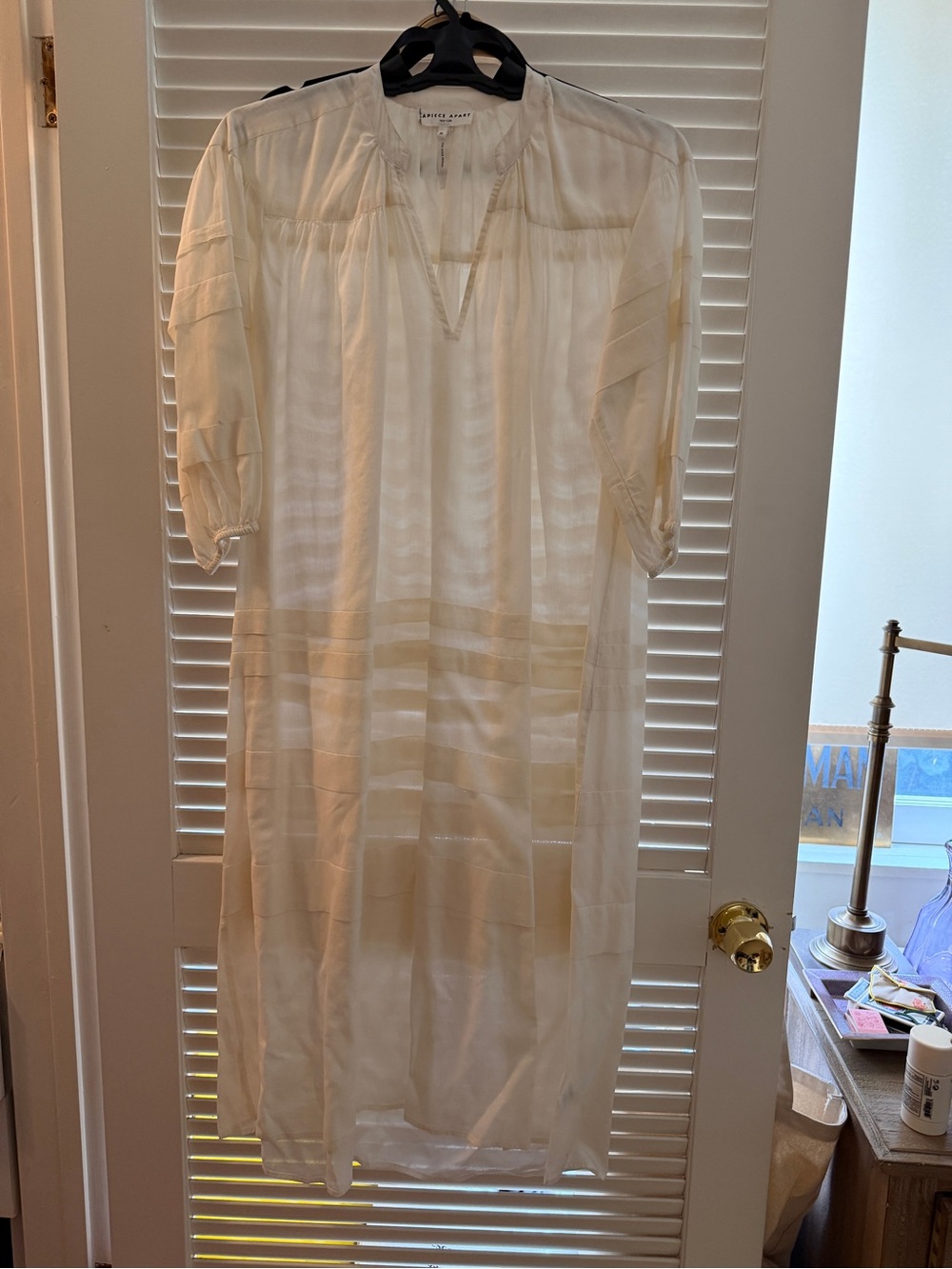 Lightweight Sheer Ivory Midi Dress